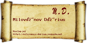 Milovánov Dárius névjegykártya
